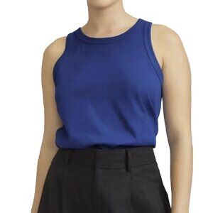 Everlane Organic Cotton Cutaway Tank Top in Dark Violet Blue Size S - NWT